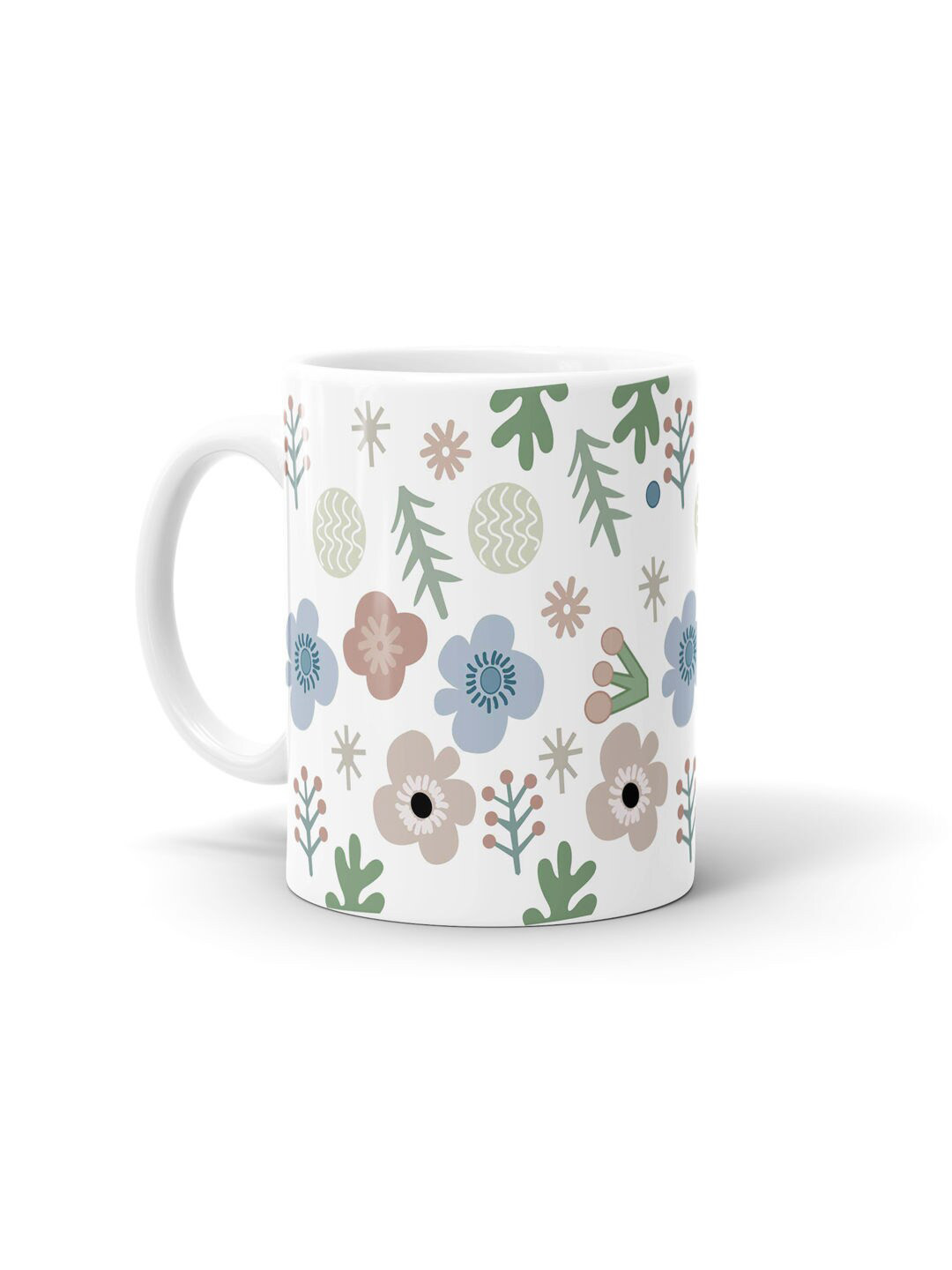 

macmerise White & Green Printed Ceramic Glossy Mug