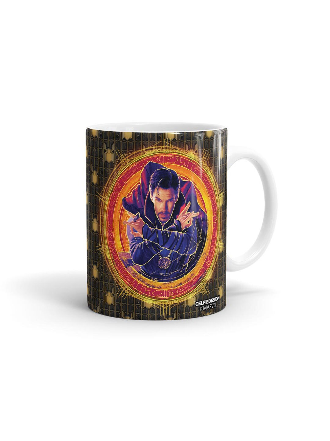 

macmerise Black & Yellow Printed Ceramic Glossy Mug