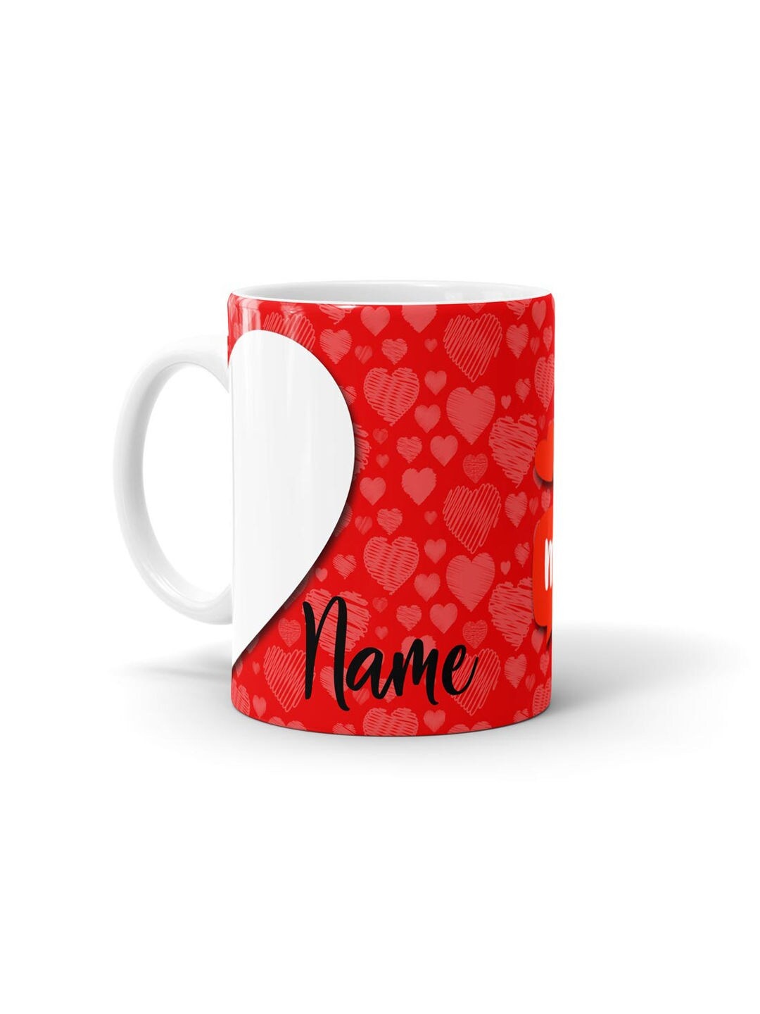 

macmerise White & Red Printed Ceramic Glossy Mug