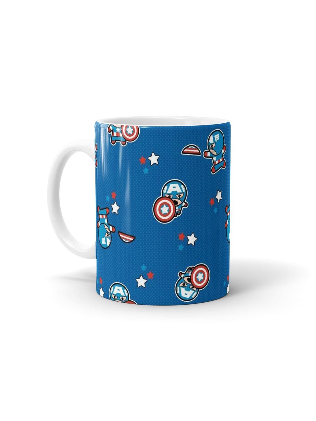 macmerise Blue & Red Printed Ceramic Glossy Mugs Set of Cups and Mugs