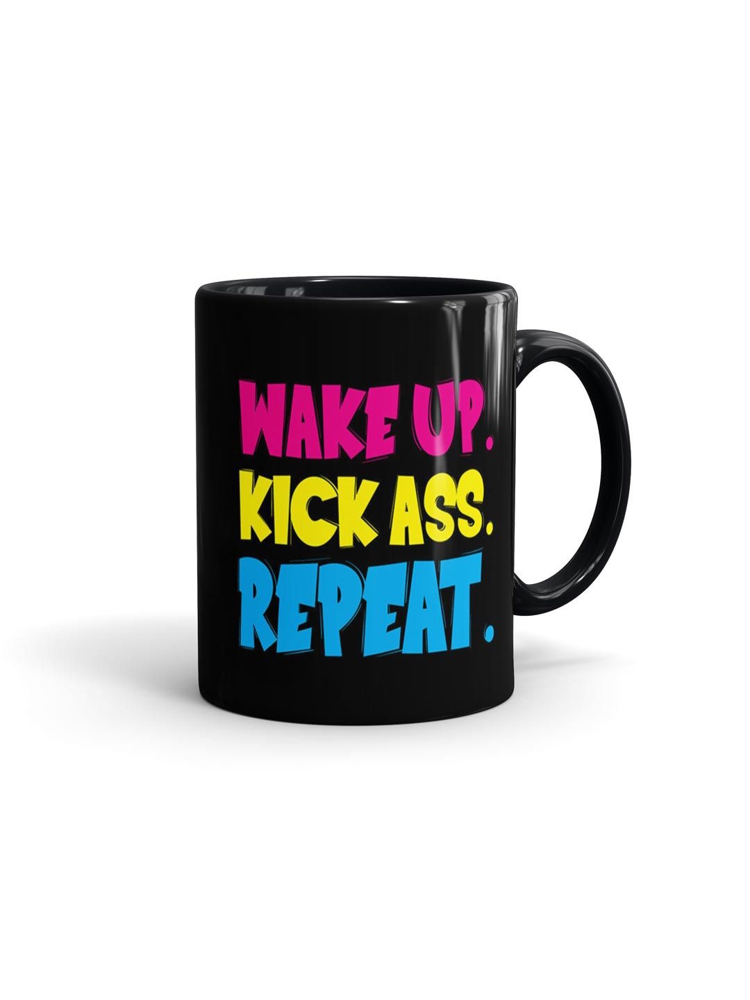 

macmerise Black & Blue Wake Up Printed Ceramic Glossy Mug