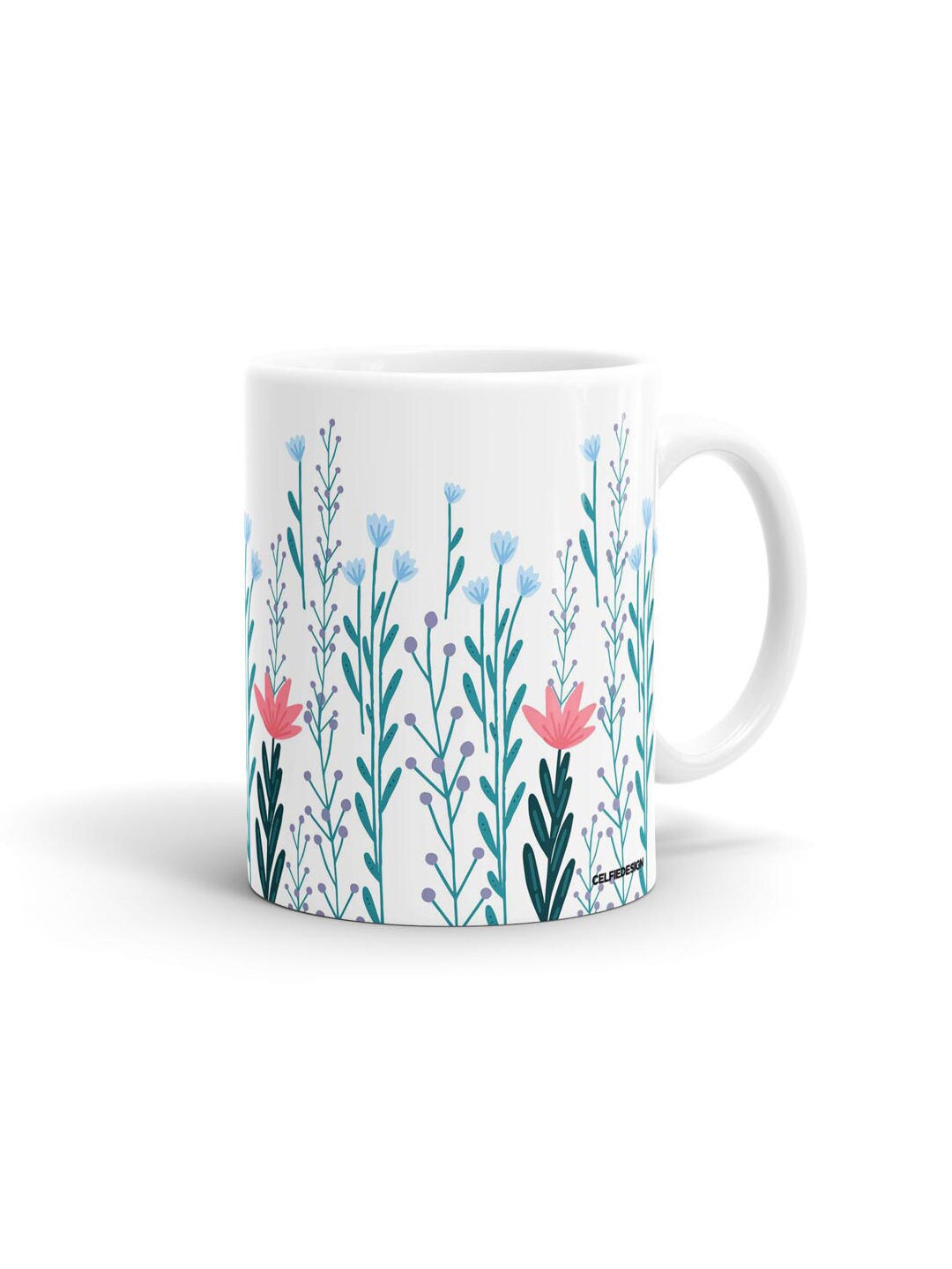 

macmerise White & Blue Printed Ceramic Glossy Mug