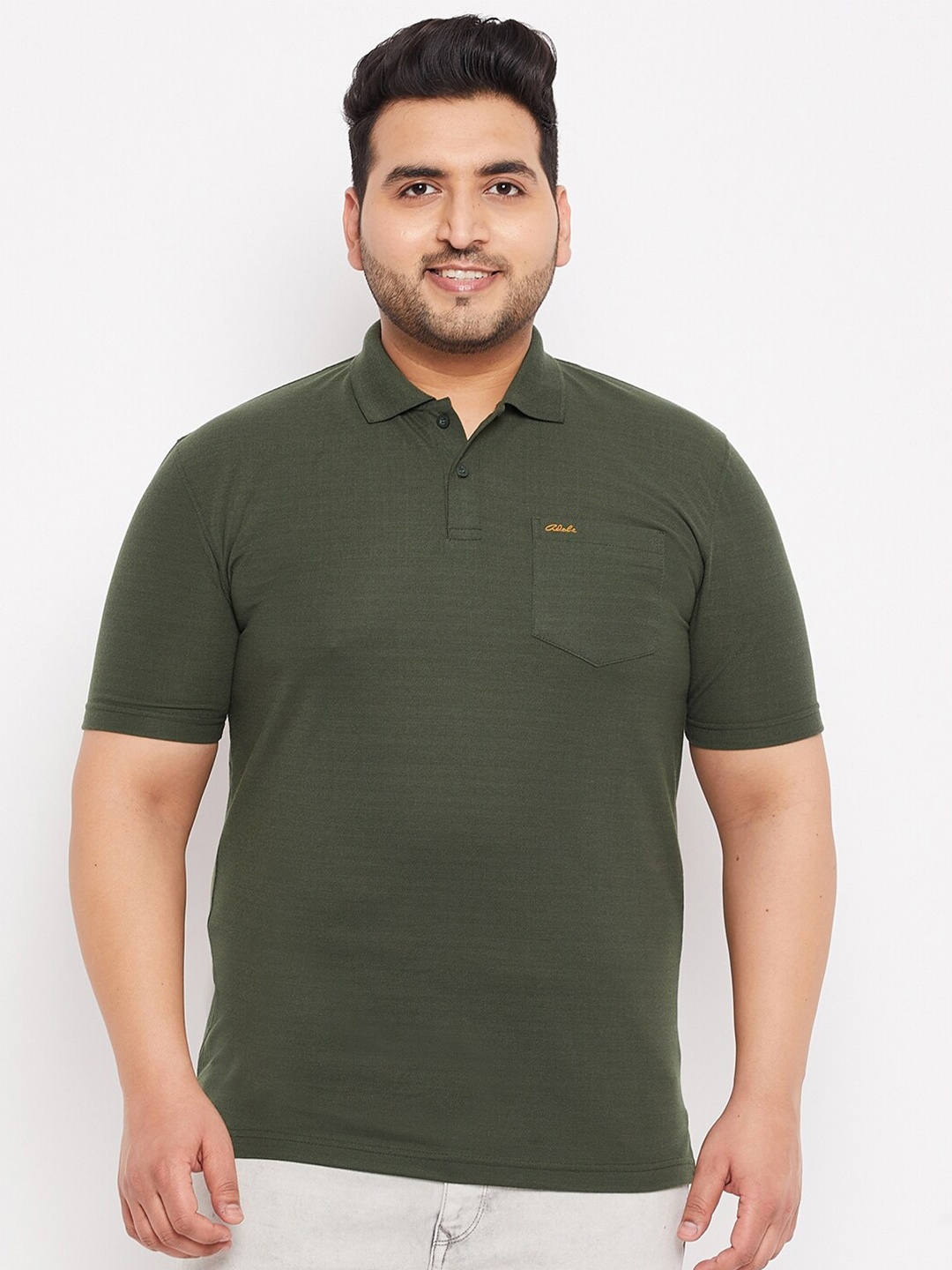

Adobe Men Green Polo Collar T-shirt