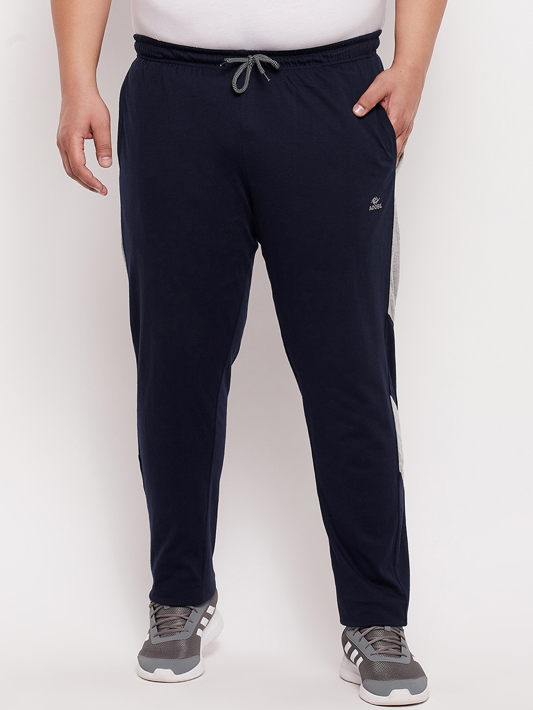 

Adobe Men Navy Blue Solid Colorblocked Track Pants