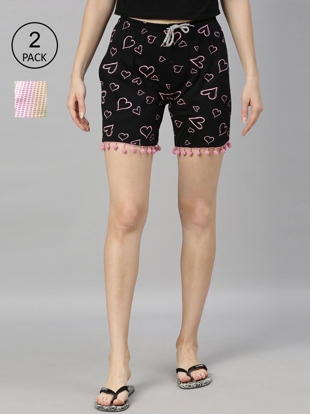 

Kryptic Women Black Checked Shorts