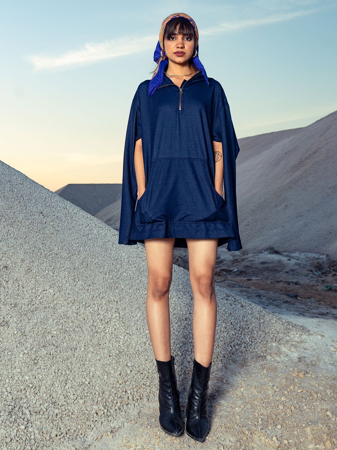 

FREAKINS Women Blue Solid Dress