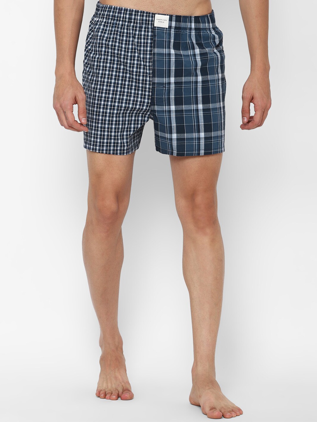 

AMERICAN EAGLE OUTFITTERS Men Blue Checked Boxers