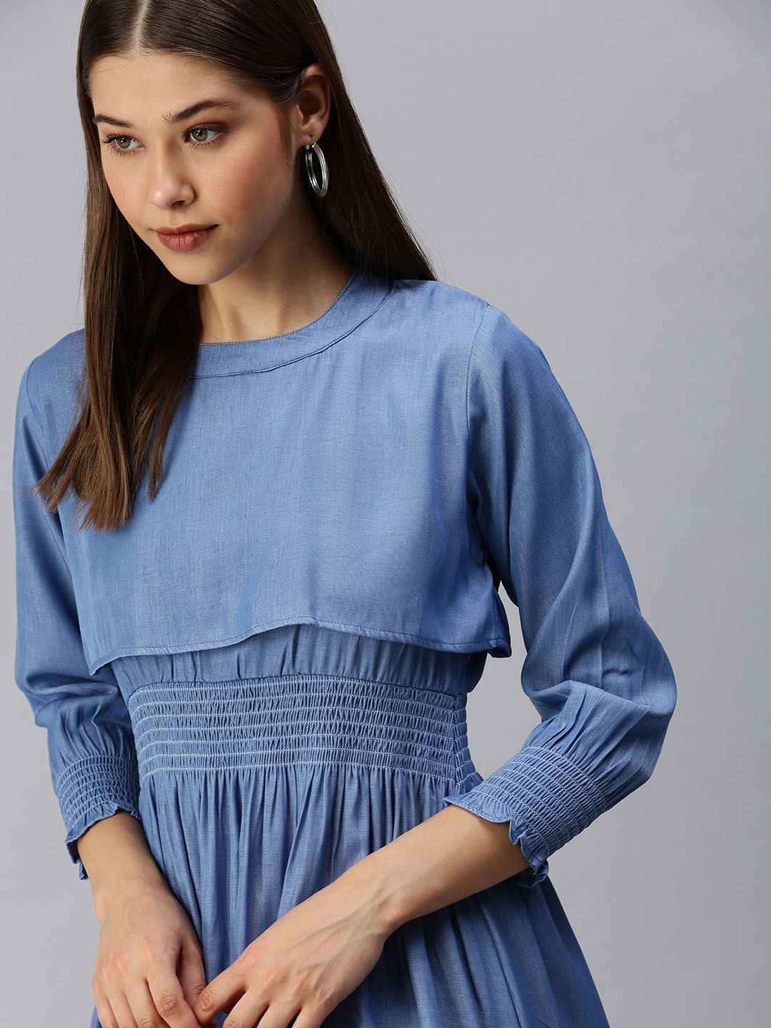 

SHOWOFF Blue Denim A-Line Dress