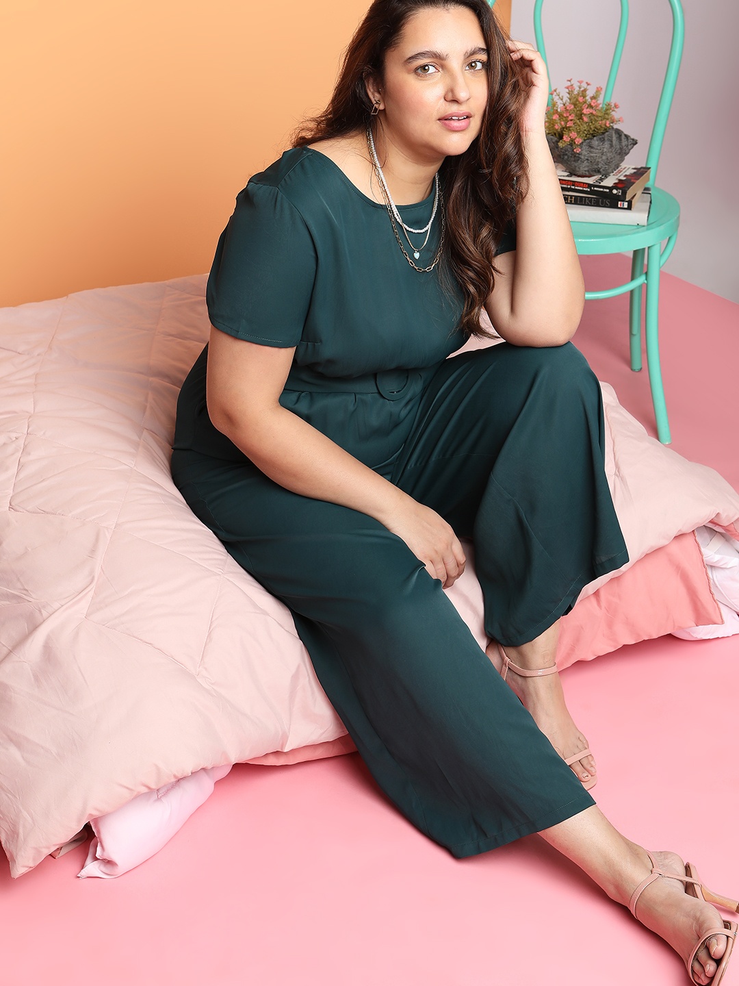 

VERO MODA CURVE Women Green Basic Jumpsuit