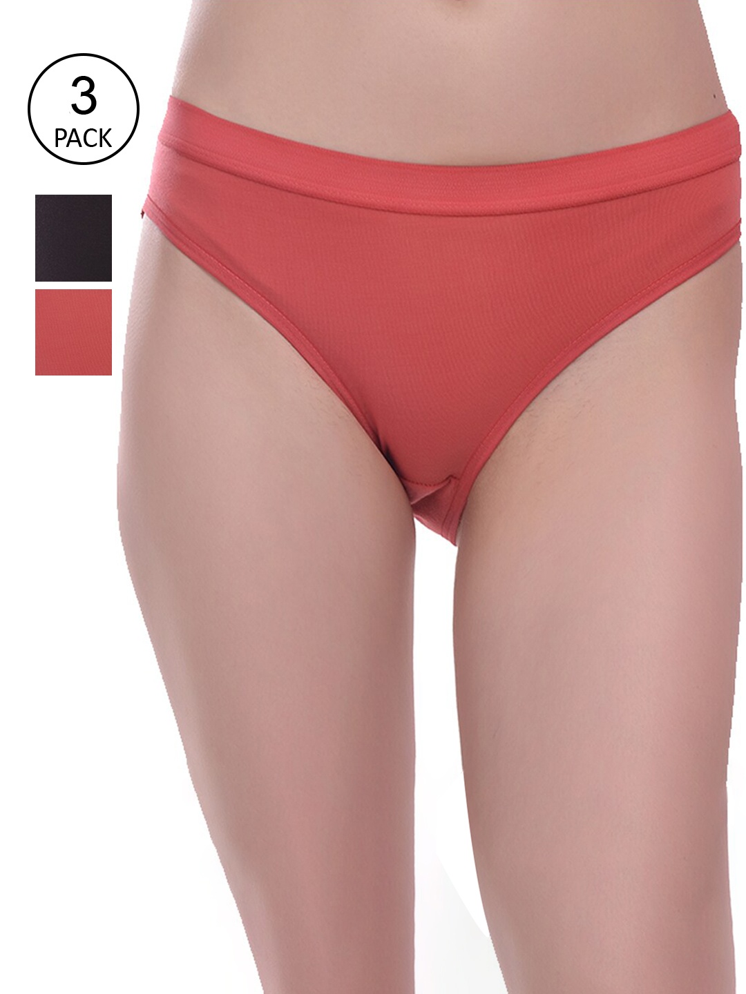 

Fleurt Women Pack Of 3 Assorted Cotton Hipster Briefs