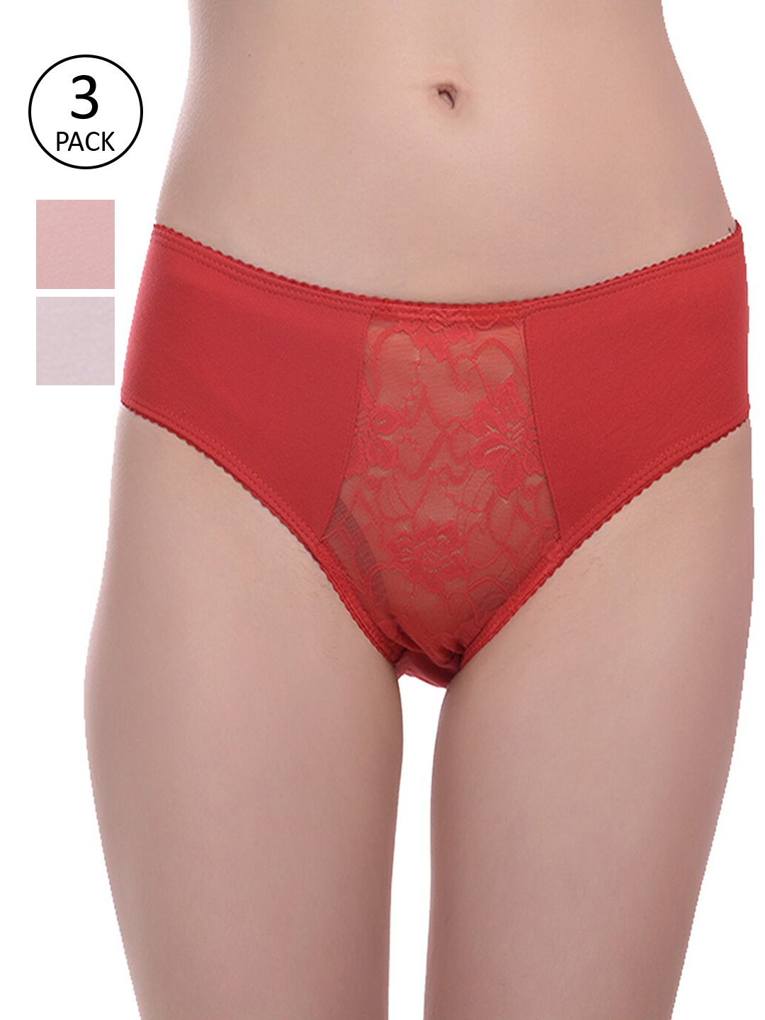 

Fleurt Women Pack Of 3 Assorted Cotton Hipster Briefs