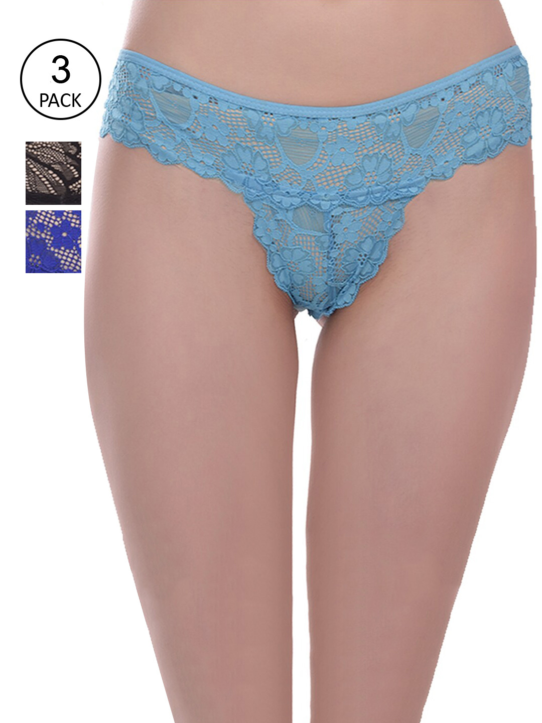 

Fleurt Women Pack Of 3 Assorted Bikini Briefs