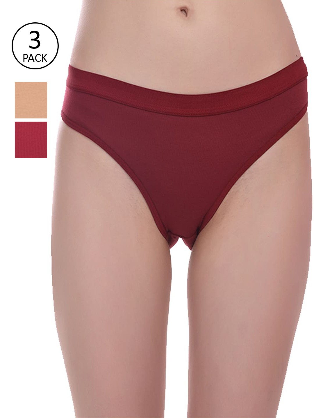 

Fleurt Women Pack Of 3 Assorted Cotton Hipster Briefs