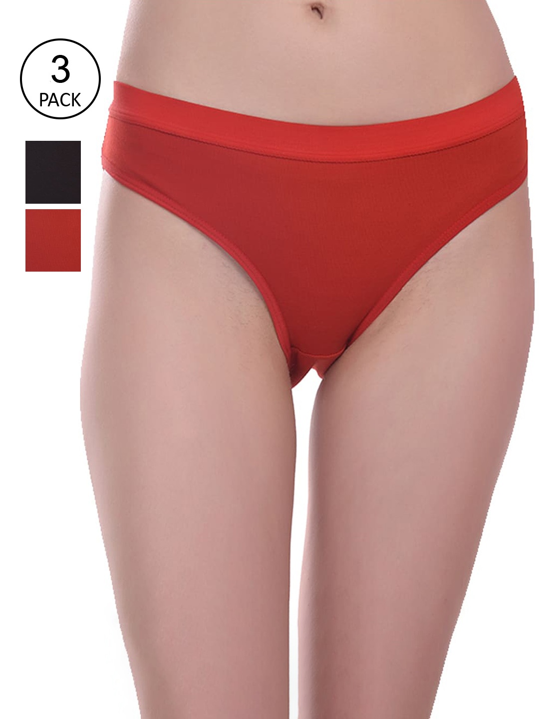 

Fleurt Women Pack Of 3 Assorted Cotton Hipster Briefs