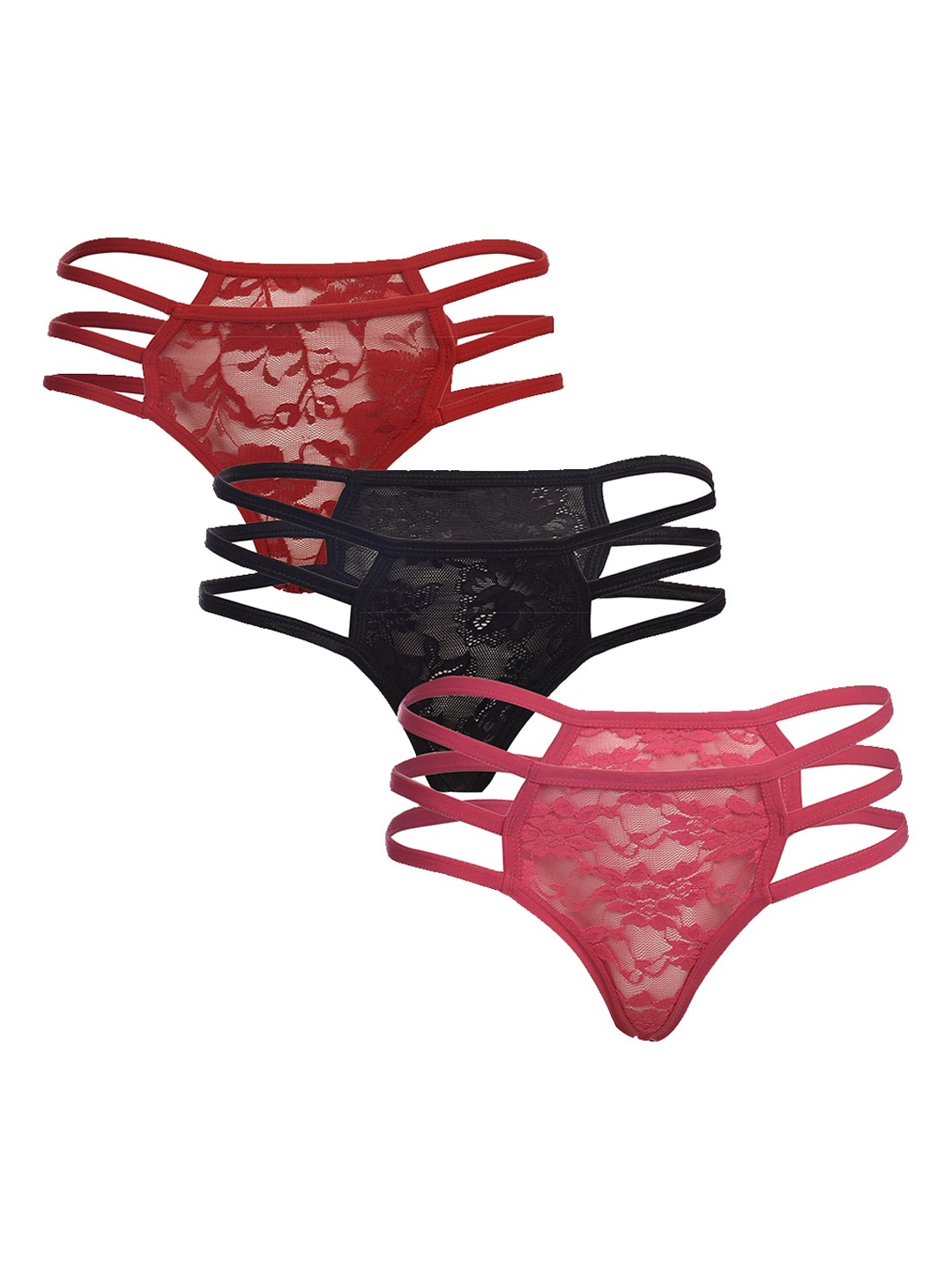 

Fleurt Women Pack Of 3 Assorted Thong Briefs