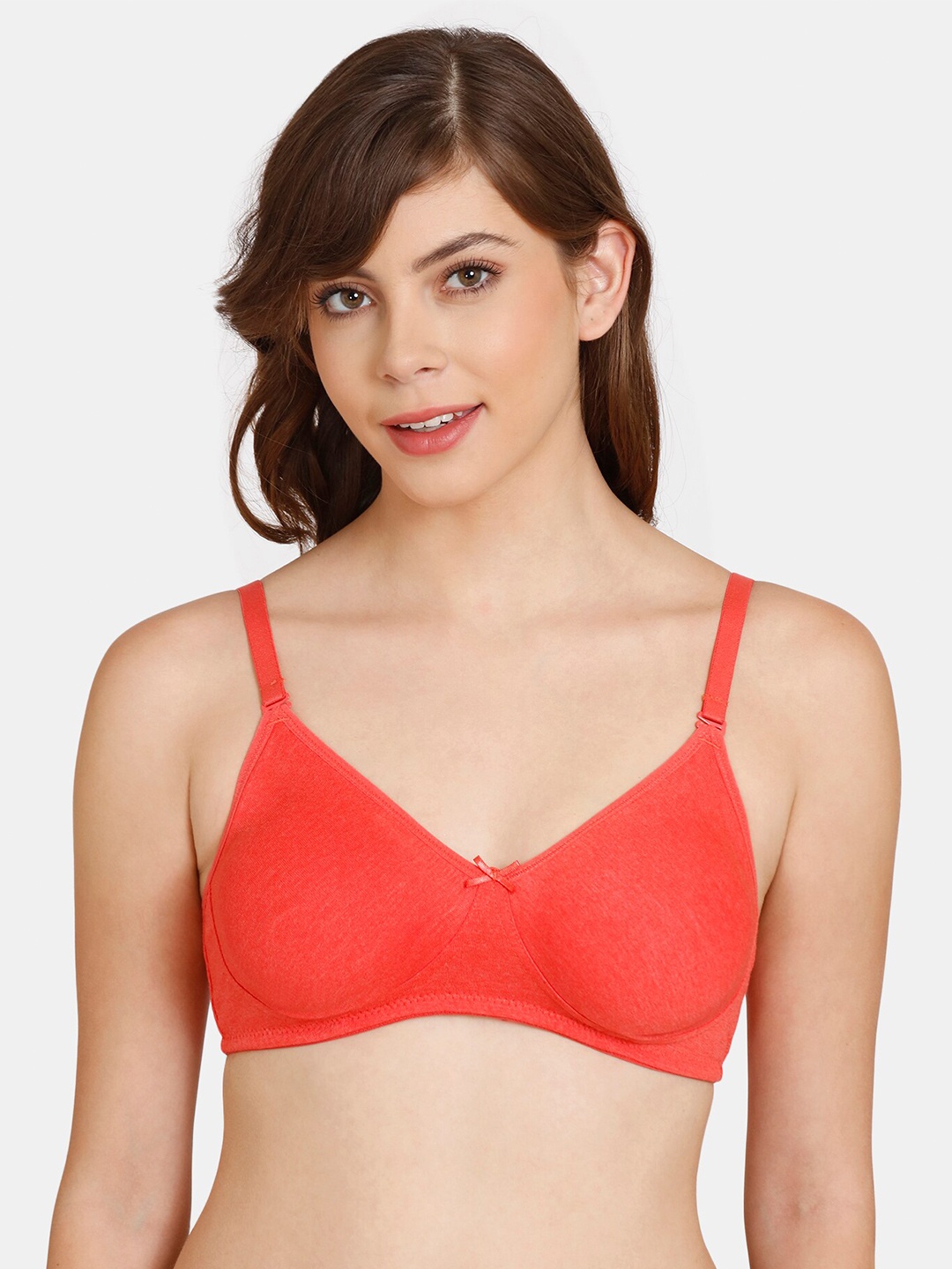 

Rosaline by Zivame Red Solid Non Wired Full Coverage T-shirt Bra