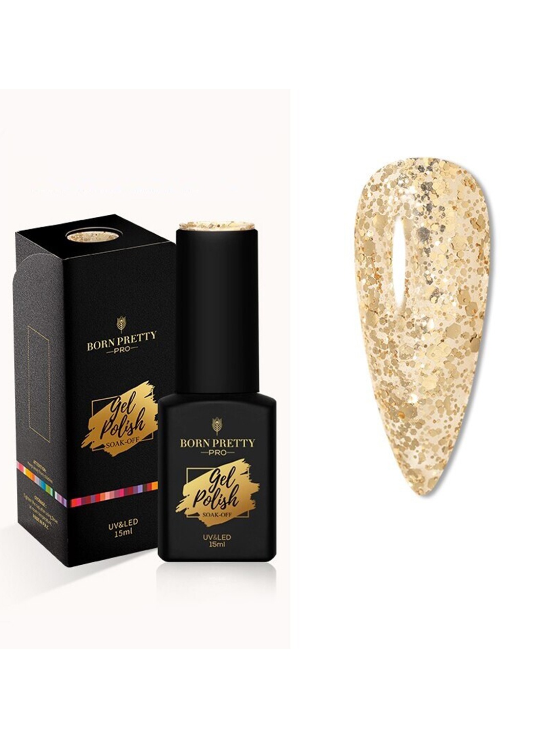 

BORN PRETTY Pro Color Trubuty Series Soak Off UV Gel Nail Polish - Shade 52, Gold
