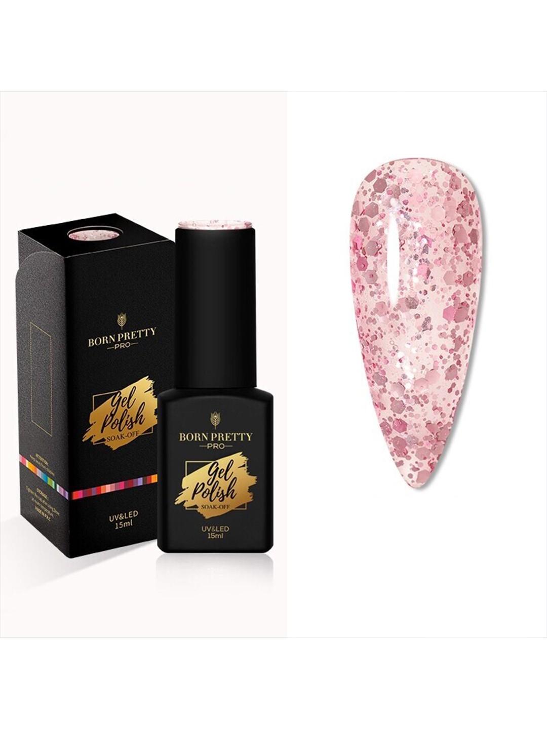

BORN PRETTY Pro Color Trubuty Series Soak Off UV Gel Nail Polish - Shade 53, Pink