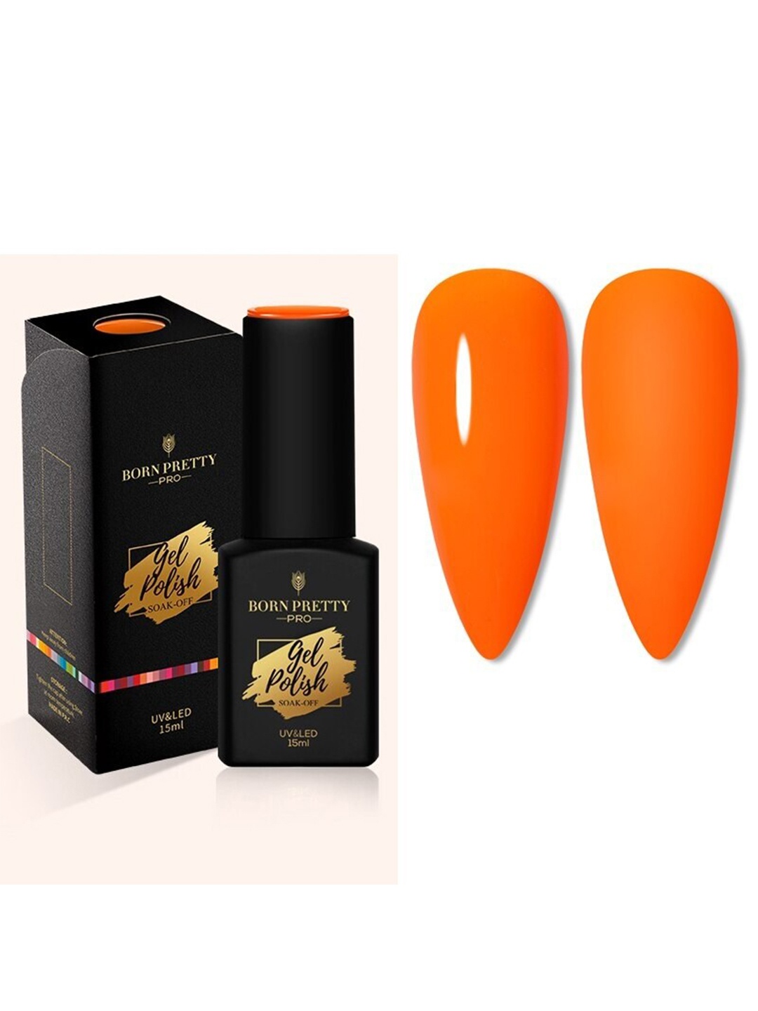 

BORN PRETTY Pro Color Trubuty Series Soak Off UV Gel Nail Polish - Shade 34, Orange
