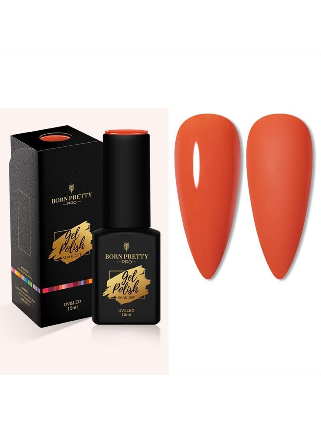 BORN PRETTY Pro Color Trubuty Series Soak Off UV Gel Nail Polish - Shade 17, Orange