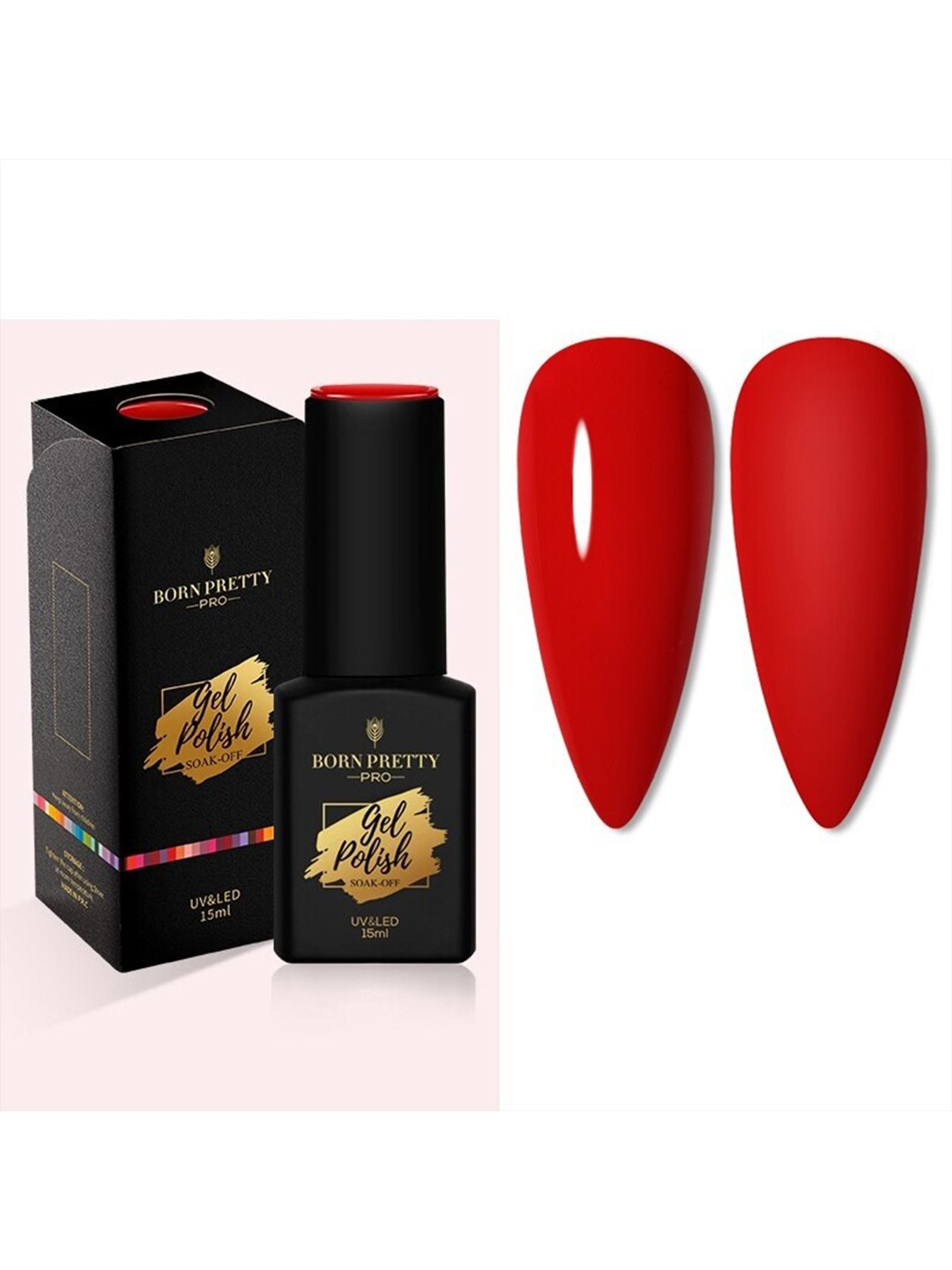 

BORN PRETTY Pro Color Trubuty Series Soak Off UV Gel Nail Polish - Shade 37, Red