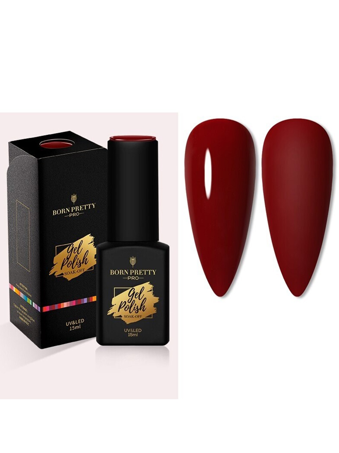 

BORN PRETTY Pro Color Trubuty Series Soak Off UV Gel Nail Polish - Shade 48, Maroon