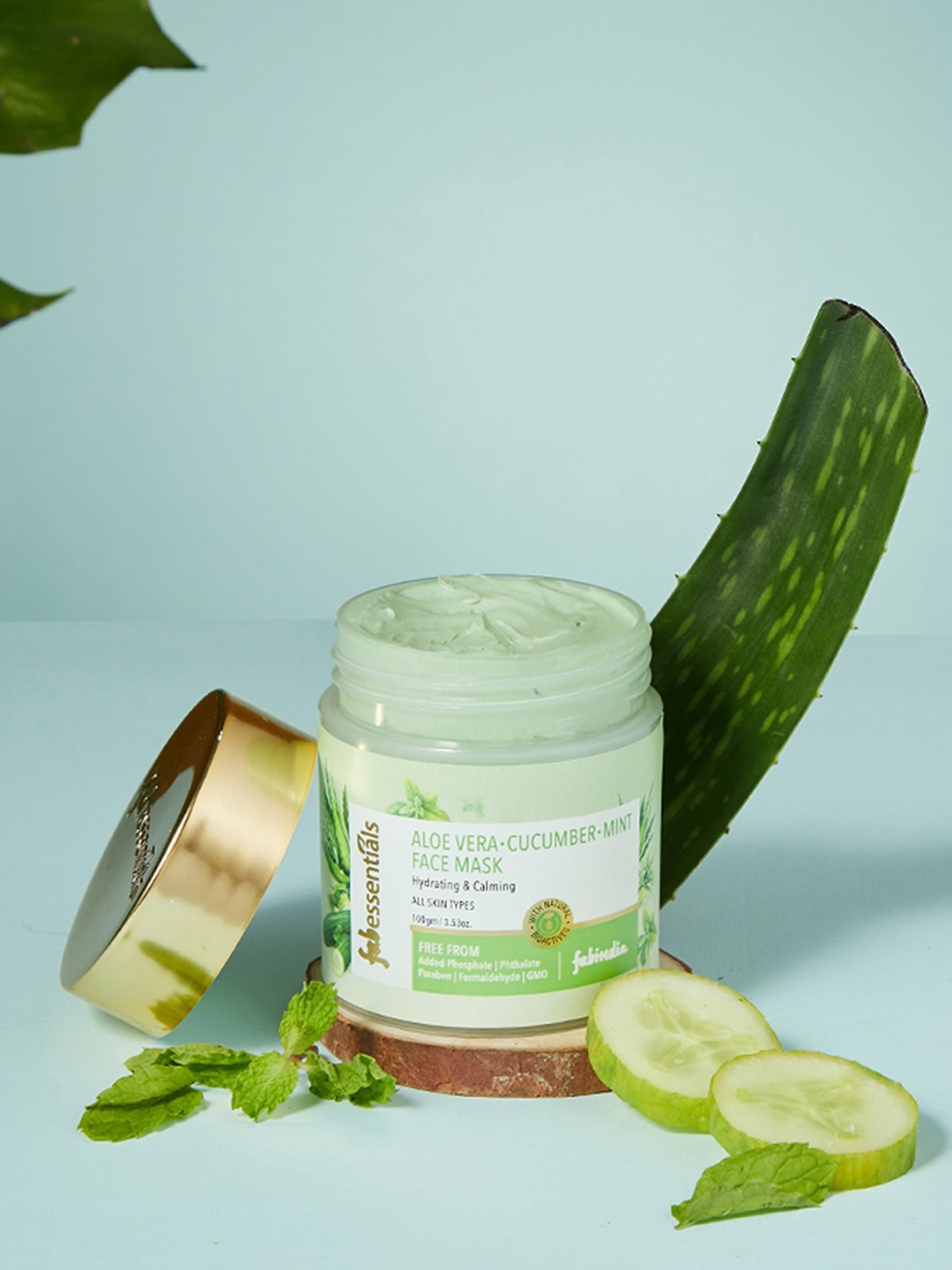 

Fabindia Aloe Vera Cucumber Mint Face Mask - 100 g, Green