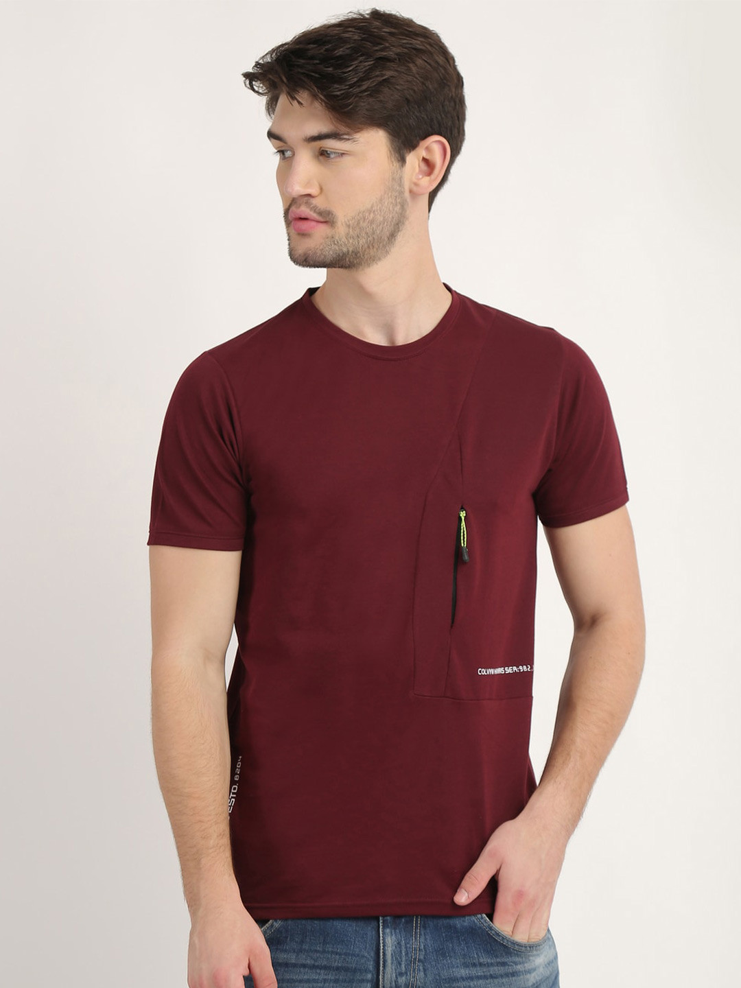 

COLVYNHARRIS JEANS Men Maroon T-shirt