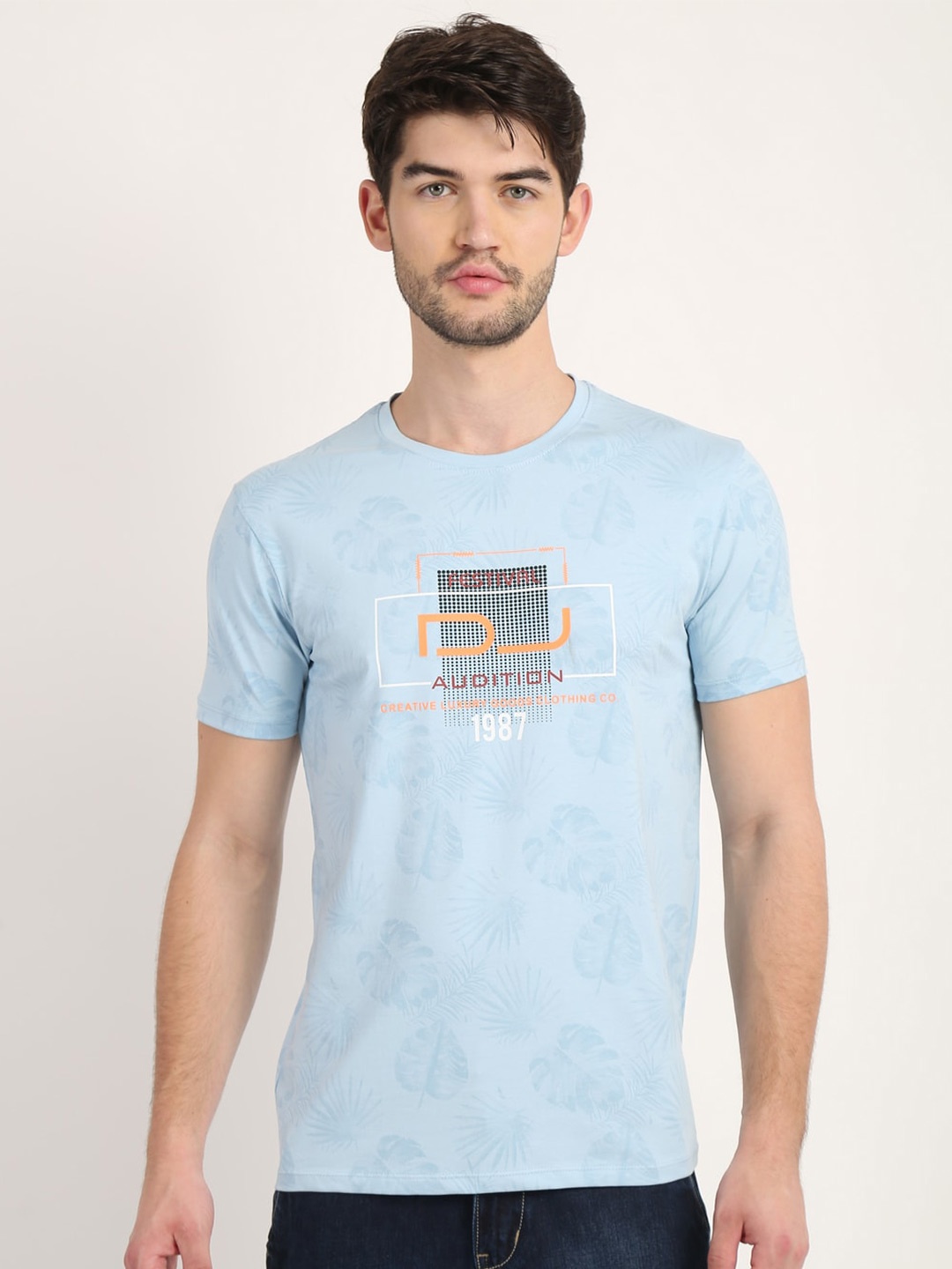 

COLVYNHARRIS JEANS Men Blue Typography Printed T-shirt