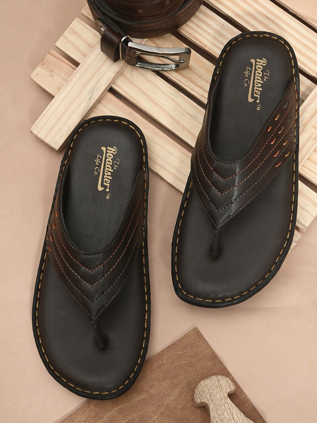 

Roadster Men Brown Casual Comfort Sandals