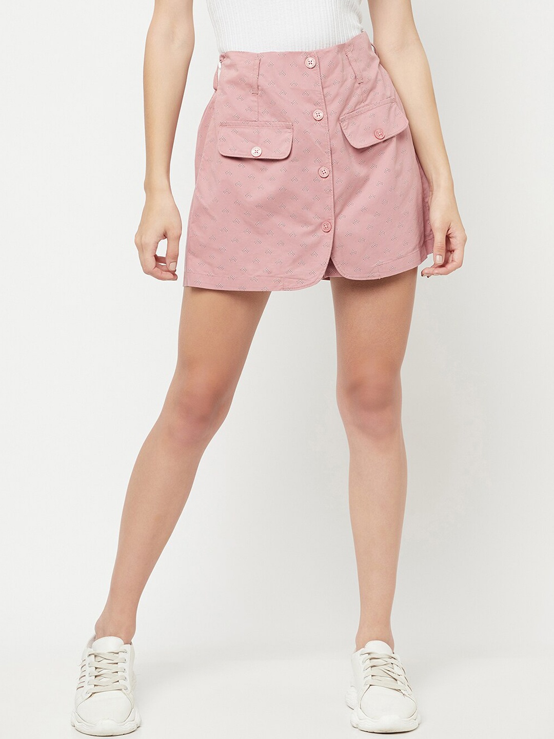 

Crimsoune Club Women Pink Printed Skorts