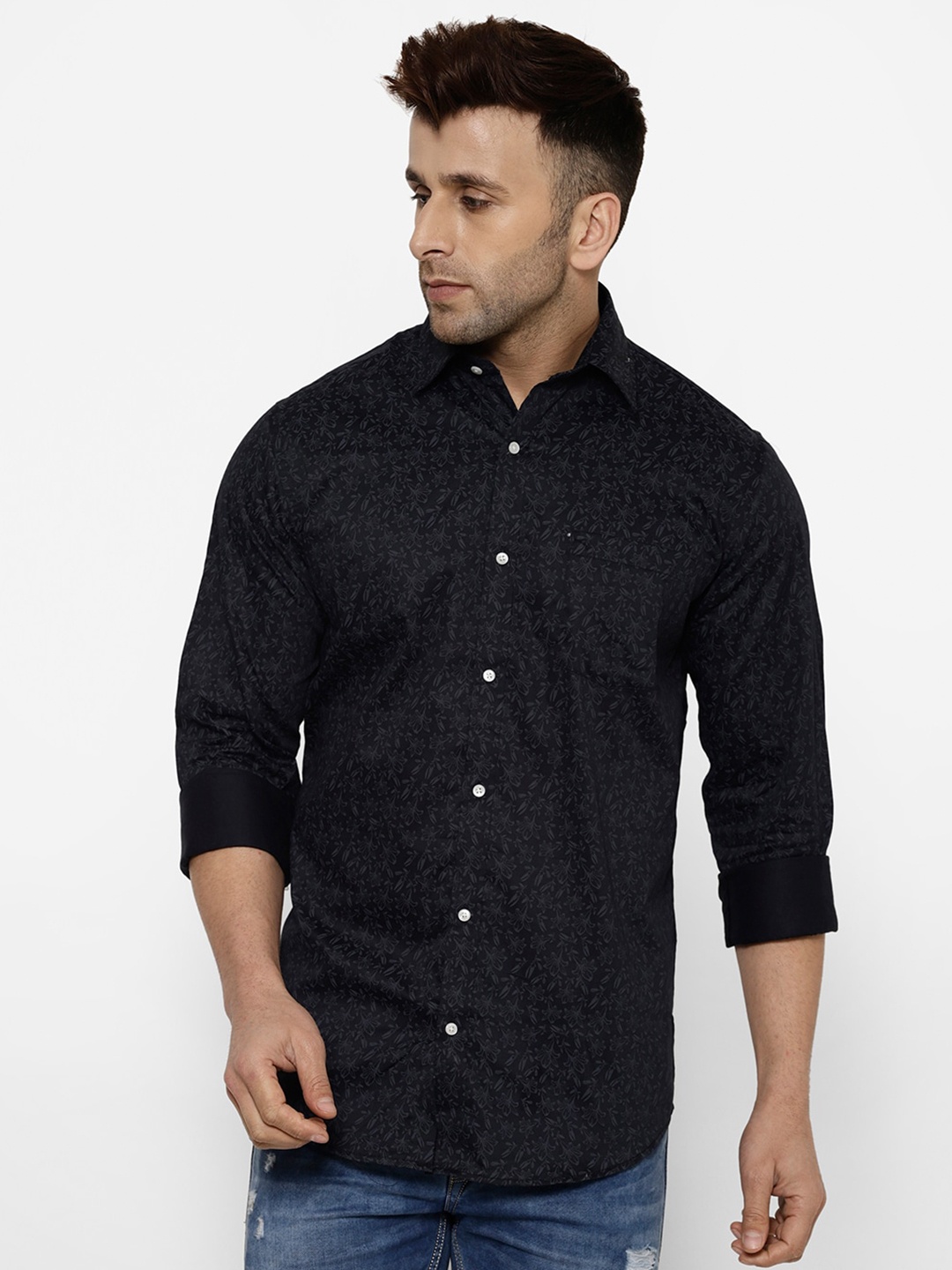 

cape canary Men Black Printed Casual Shirt