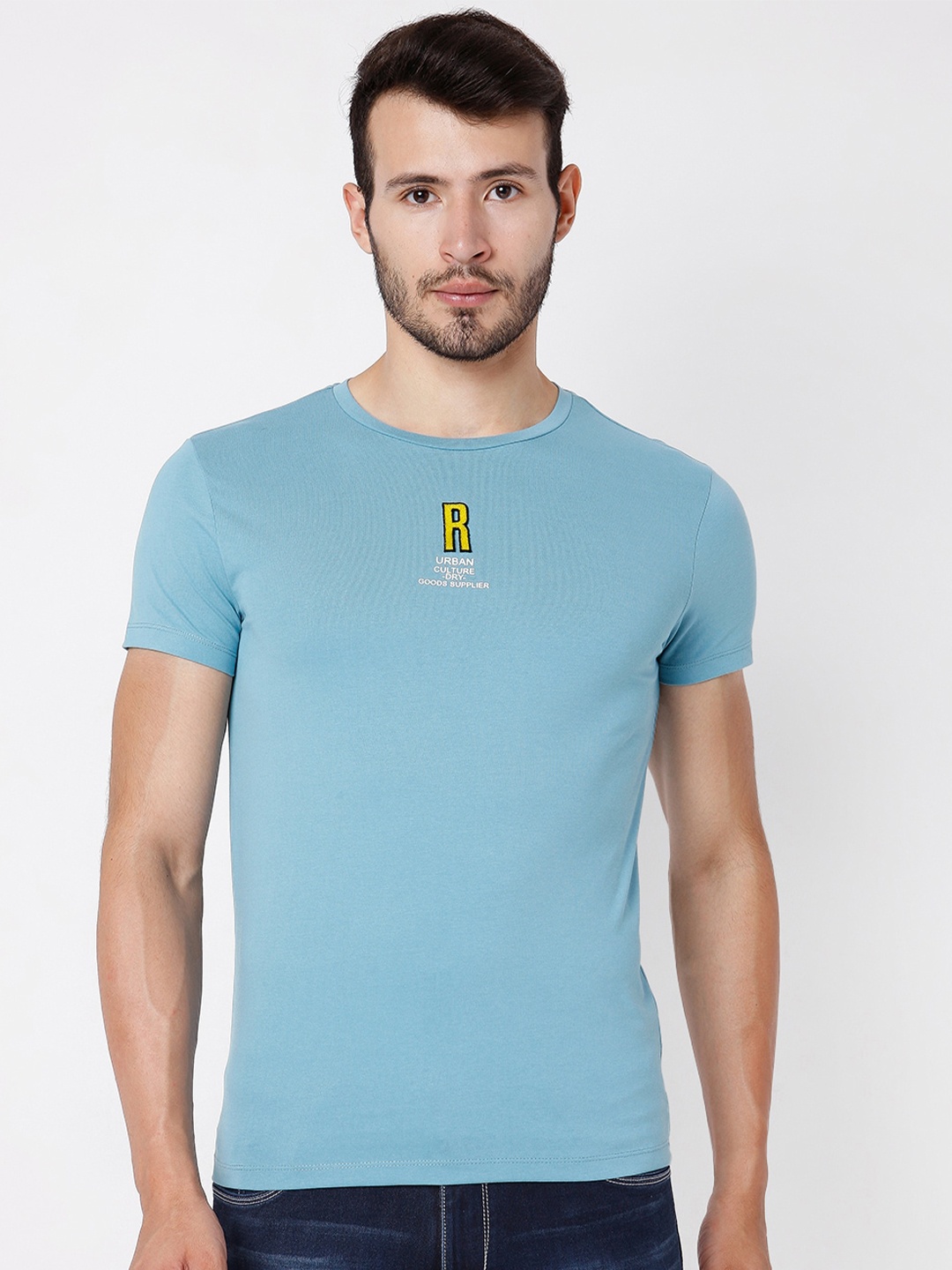 

Rex Straut Jeans Men Blue Slim Fit T-shirt