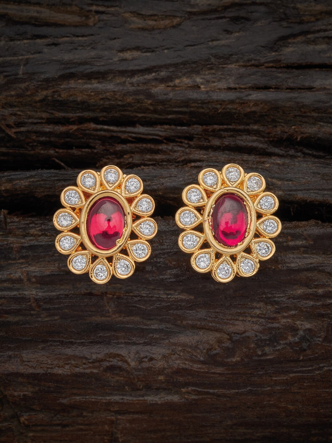 

Kushal's Fashion Jewellery Red Contemporary Studs Earrings