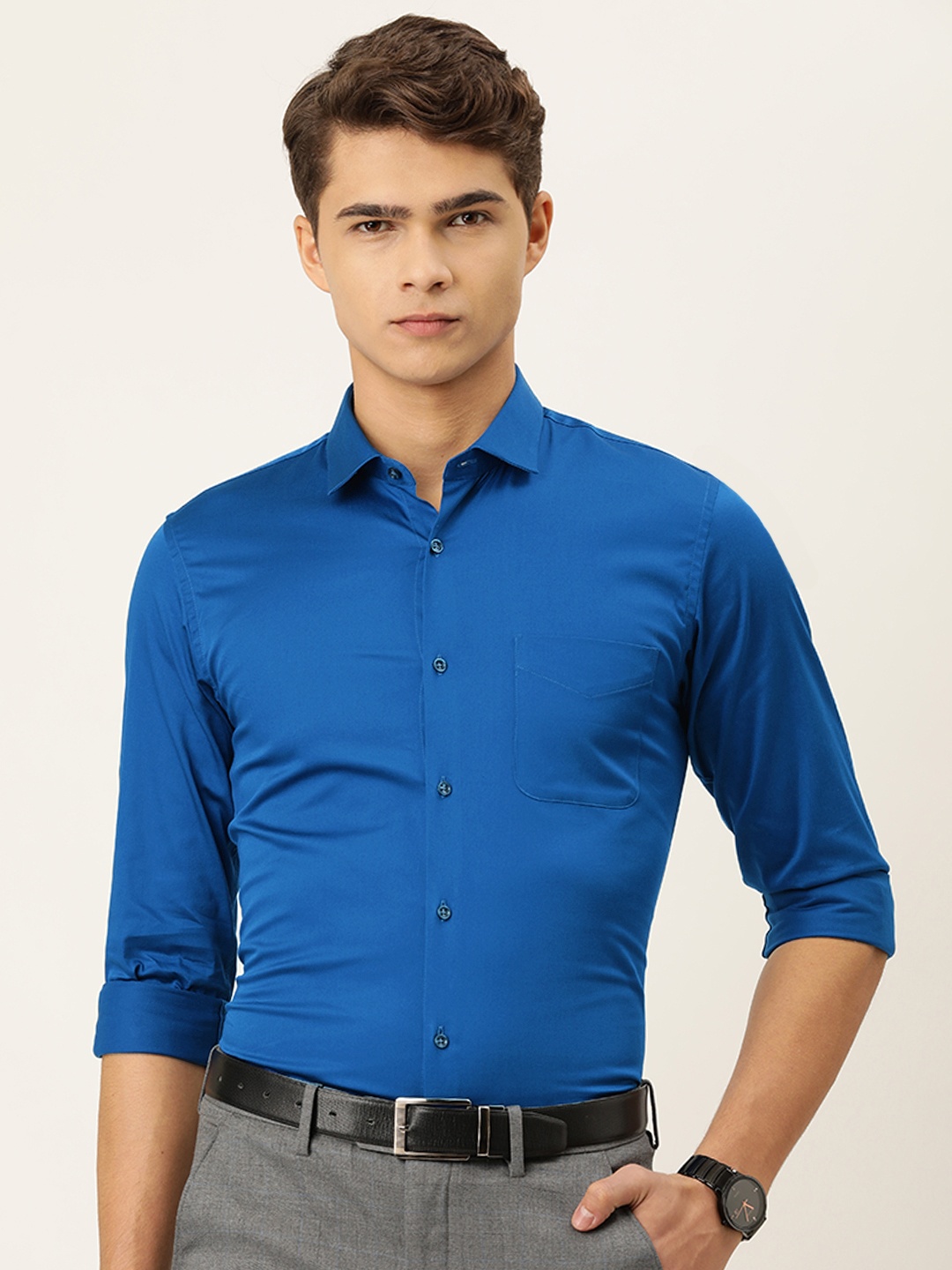 

Peter England Men Blue Slim Fit Formal Shirt