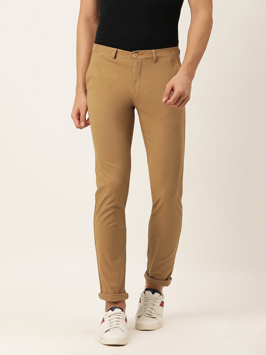 

Peter England Men Khaki Super Slim Fit Chinos