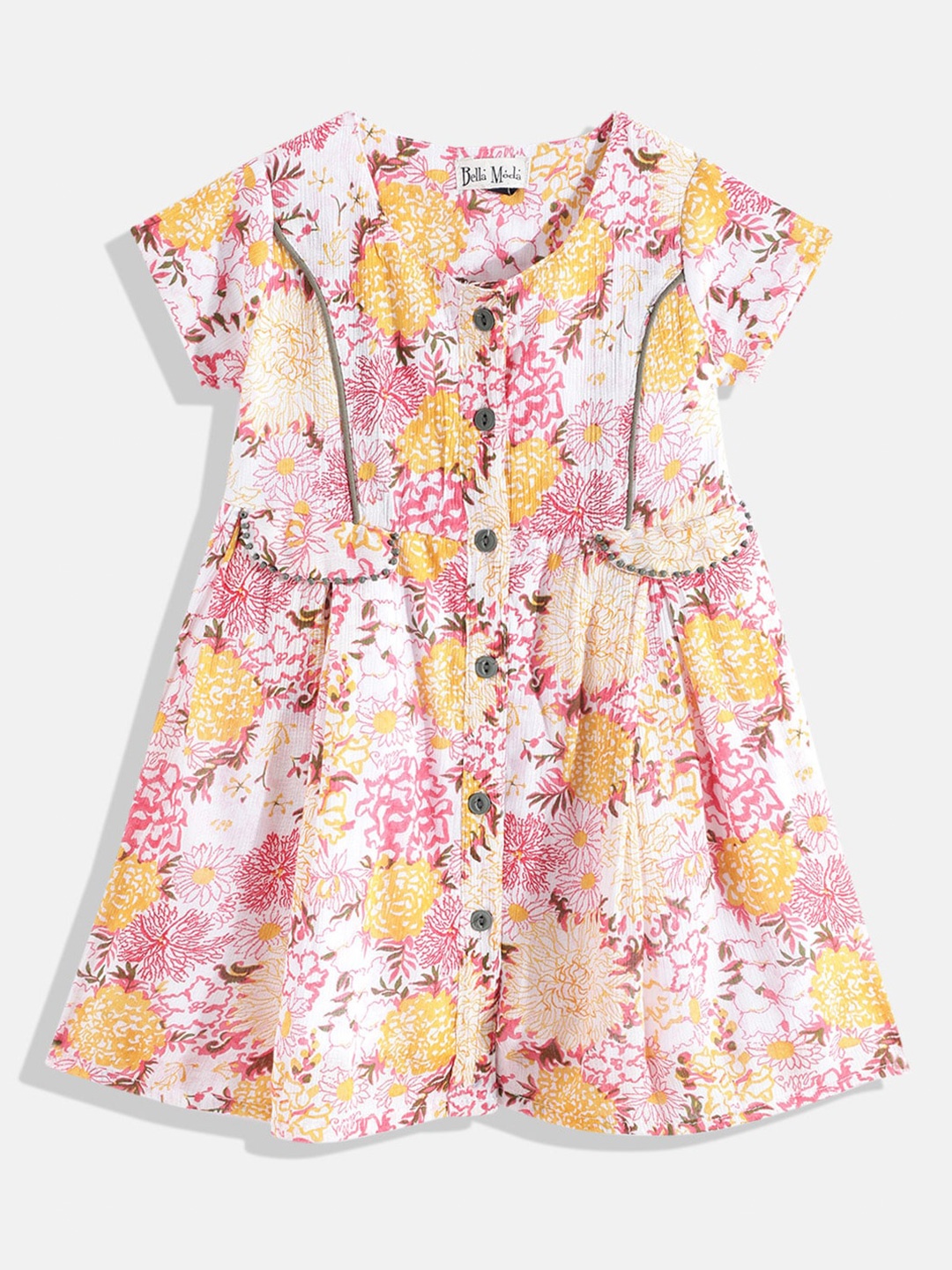 

Bella Moda Girls Multicoloured Floral A-Line Dress, Multi
