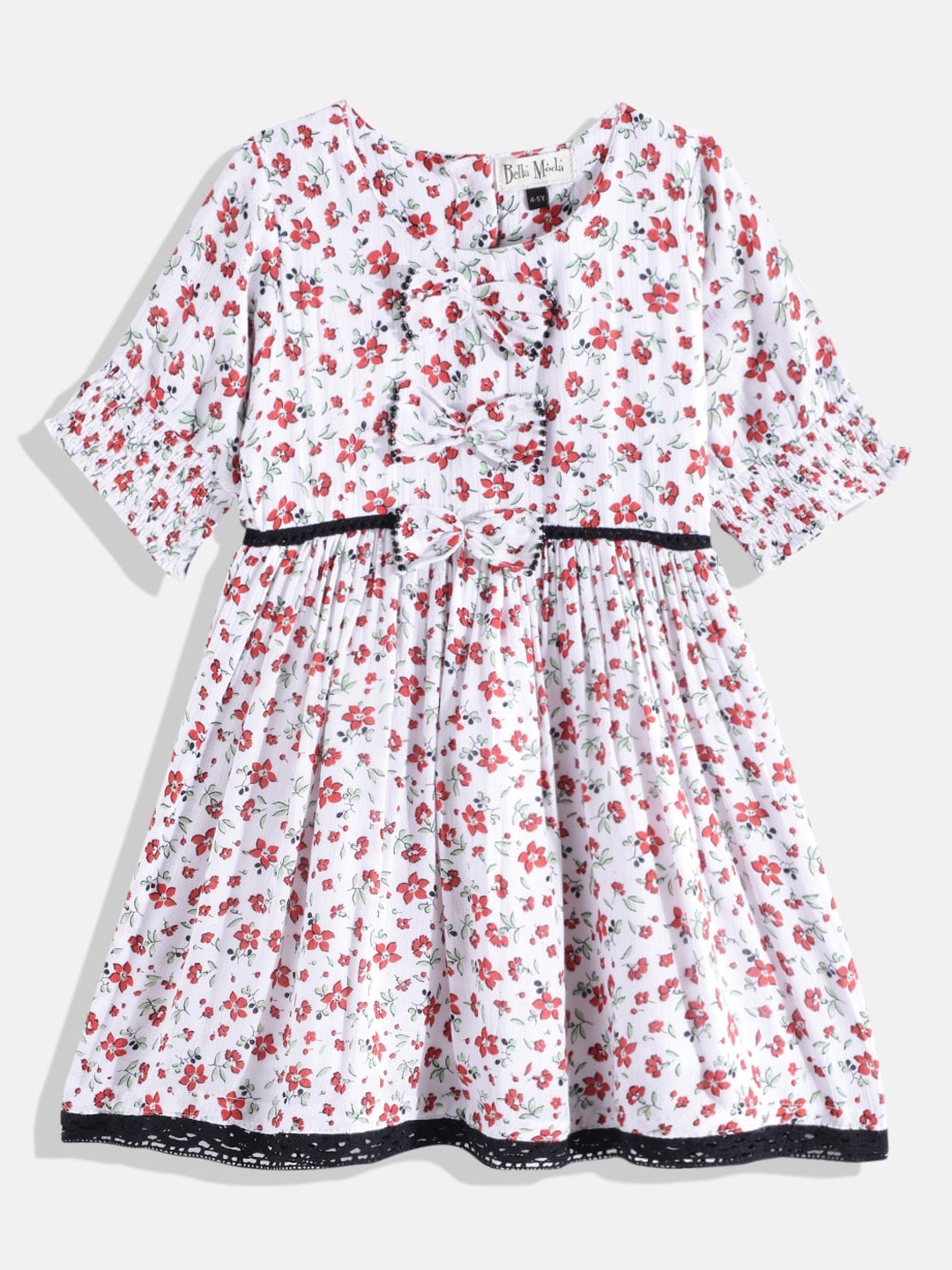 

Bella Moda White Floral Blouson Dress