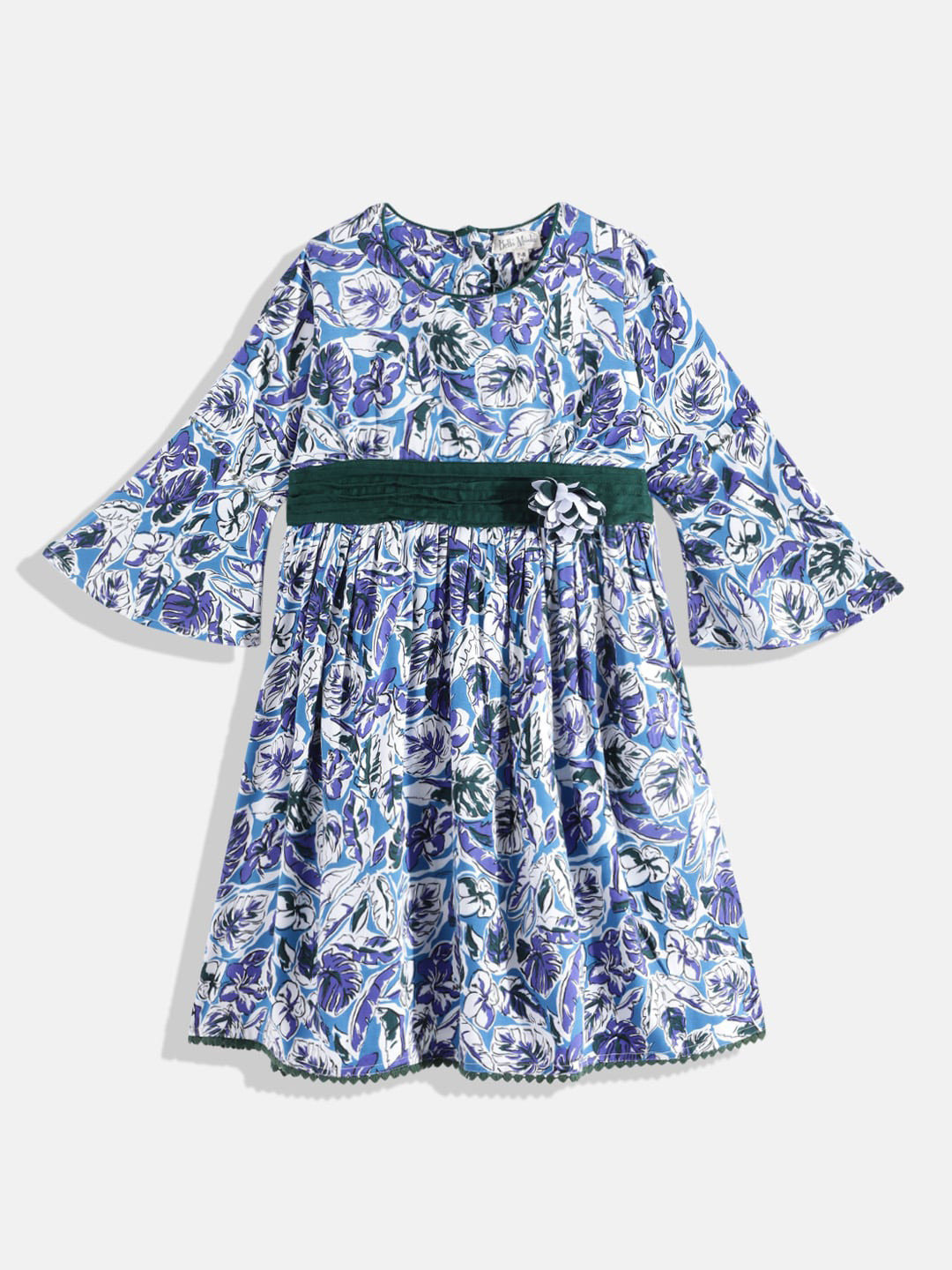 

Bella Moda Girls Blue Floral Dress