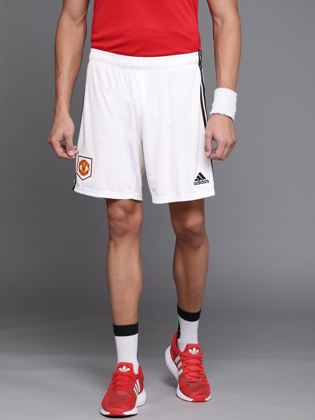 

ADIDAS Men White Manchester United 20/21 Home Football Shorts