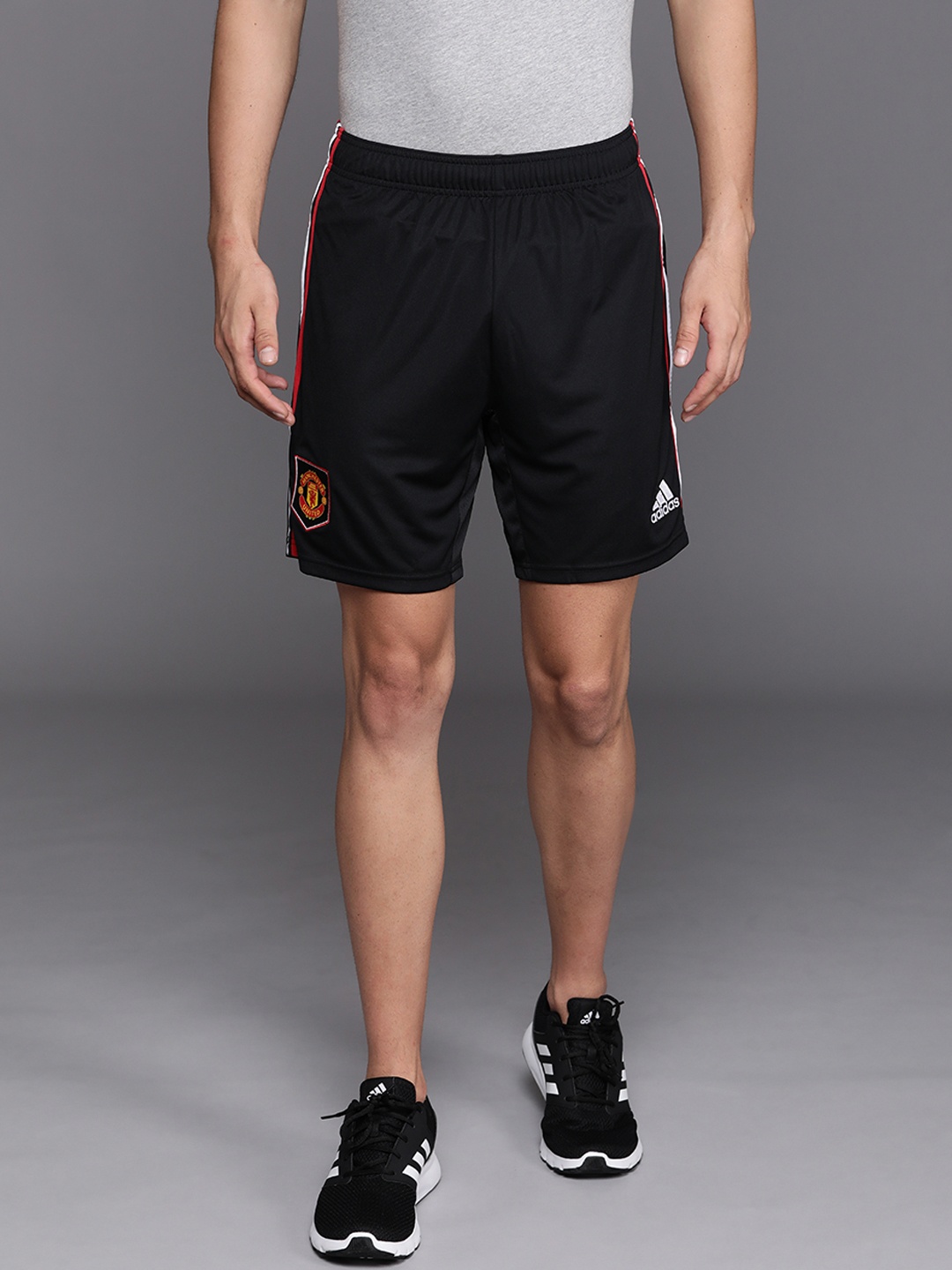 

ADIDAS Men Black Brand Logo Printed Manchester United 22/23 Sports Shorts