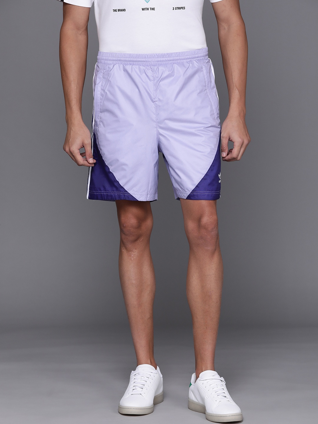 

ADIDAS Originals Men Purple Striped SUMMER SST Sports Shorts