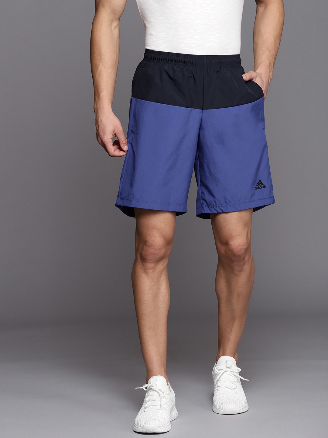

ADIDAS Men Blue Colourblocked Sports Shorts