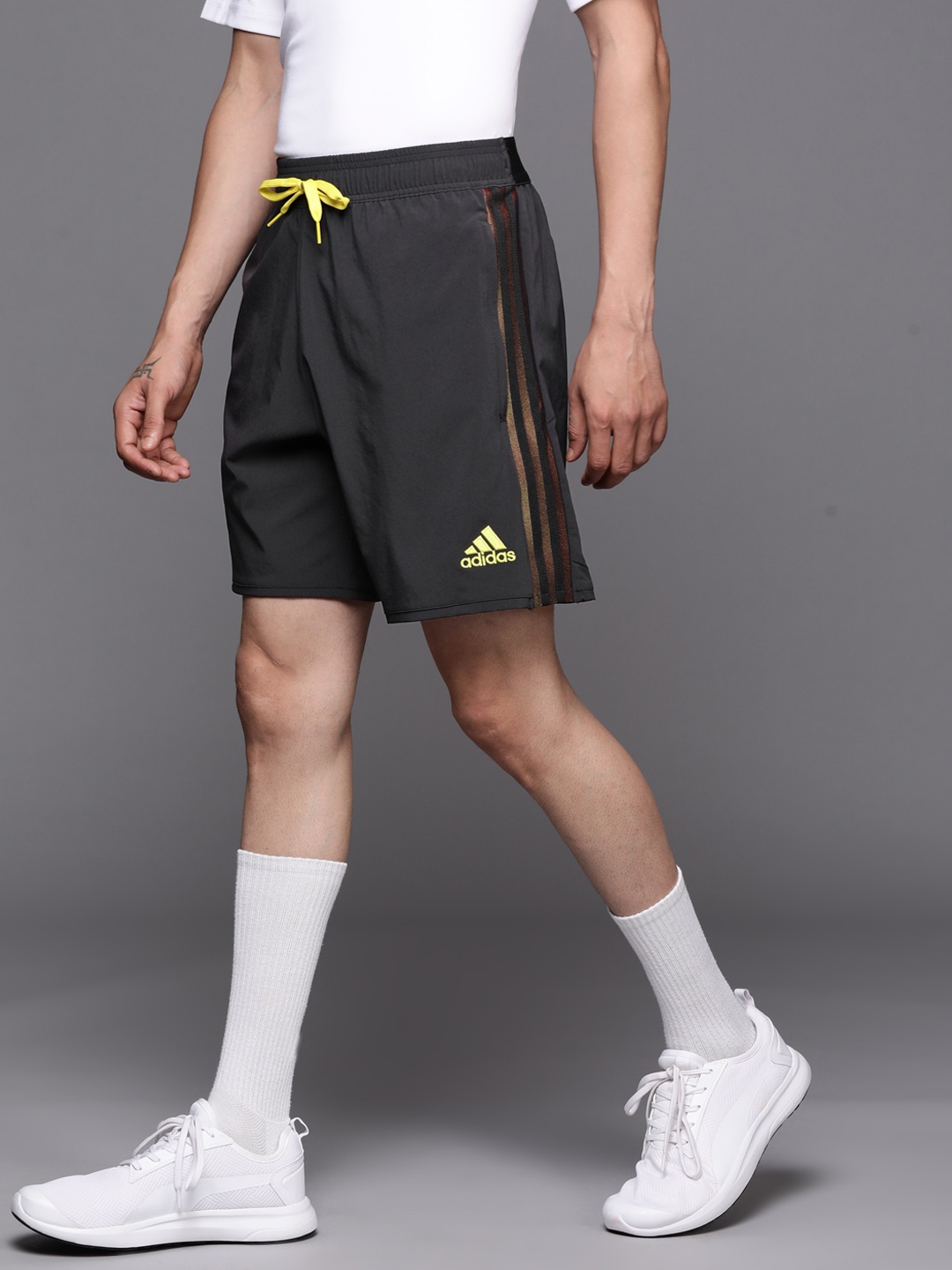 

ADIDAS Men Black Striped MESSI Woven Sports Shorts