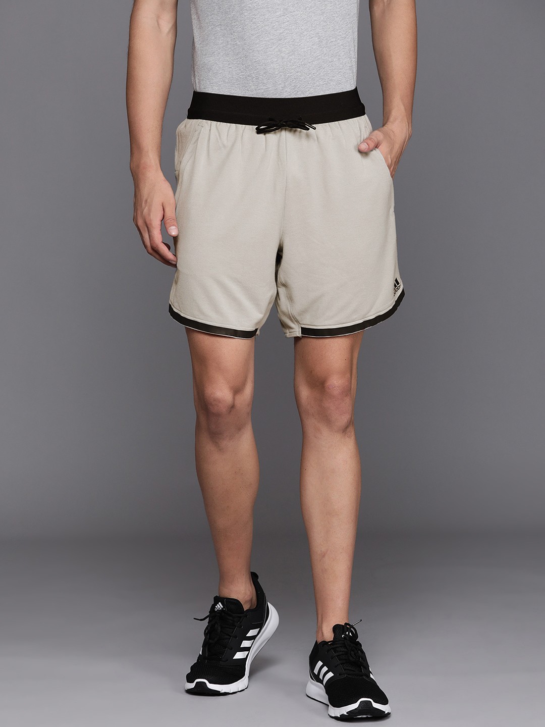 

ADIDAS Men Grey Printed Training or Gym Sports Shorts
