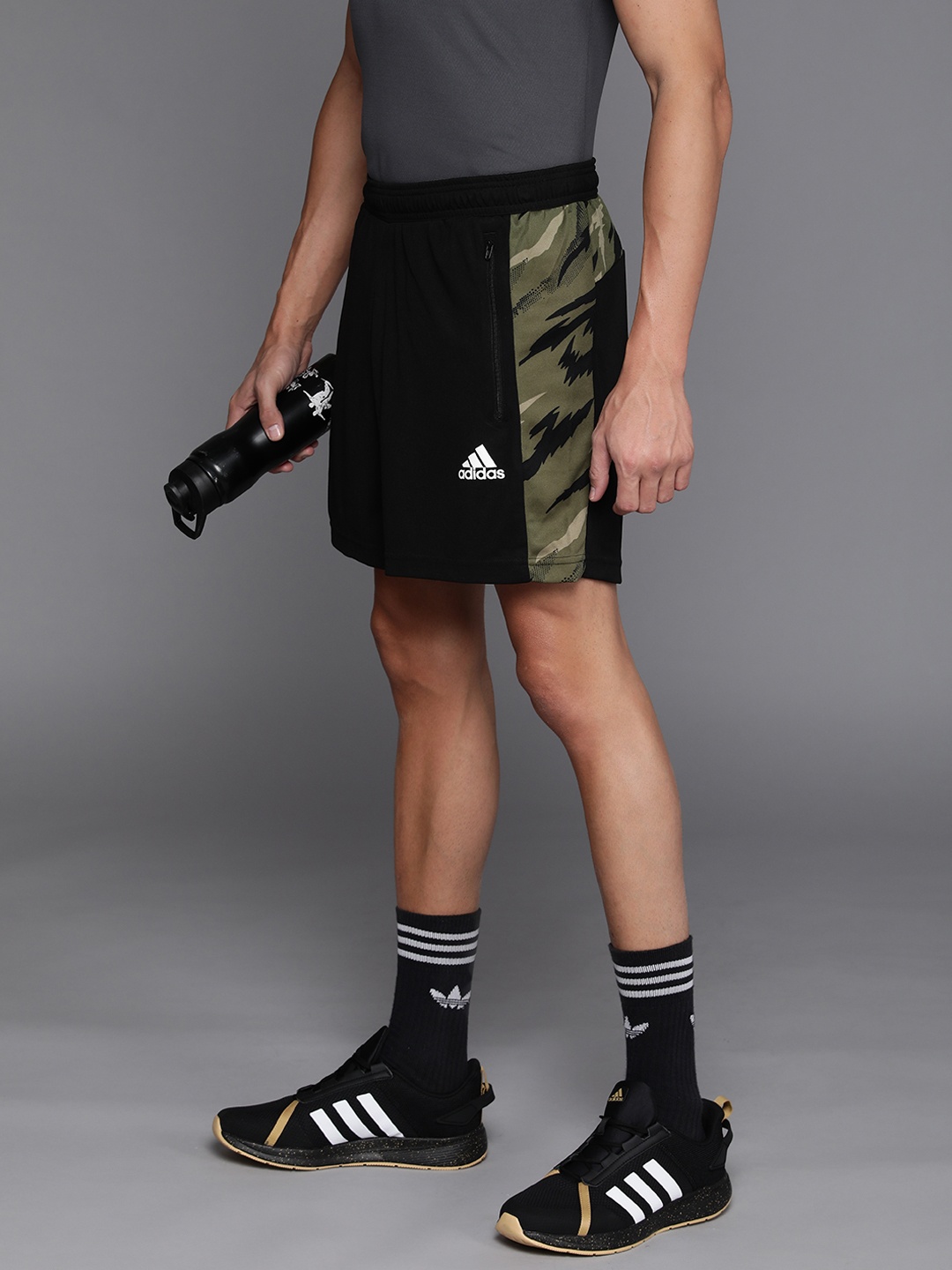 

ADIDAS Men Black FEELSTRCamo Solid Training Shorts
