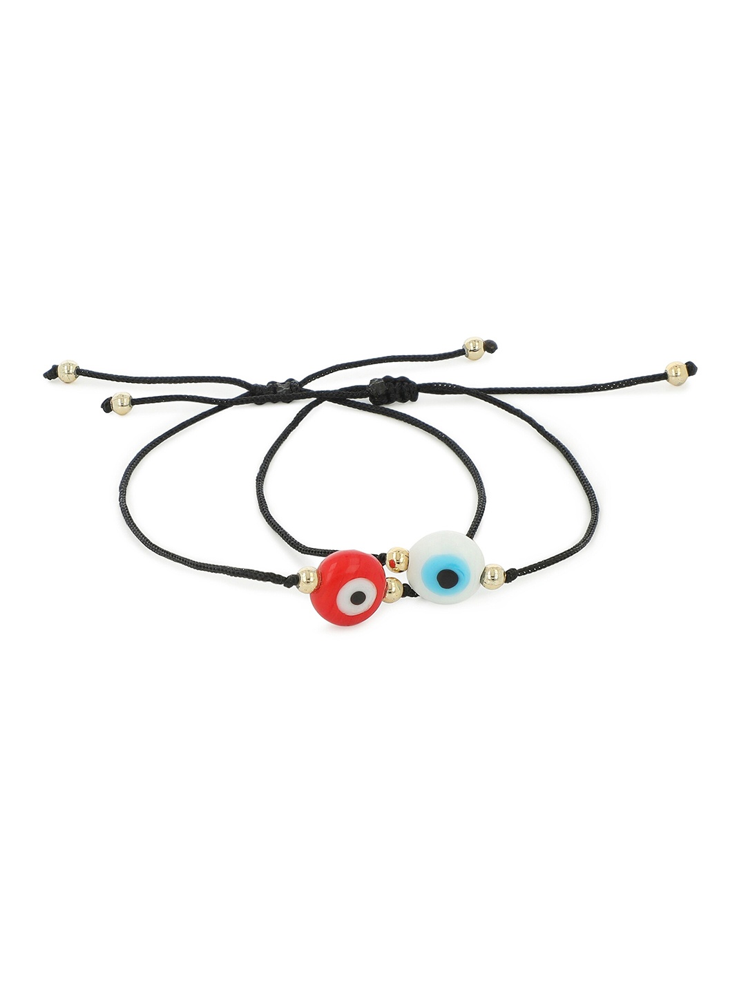 EL REGALO Set of 2 Red & Blue Wraparound Bracelet