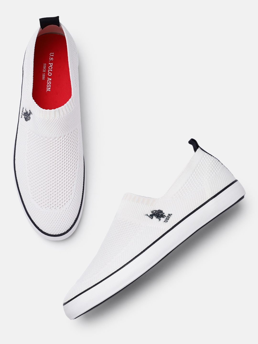 

U S Polo Assn Men Off White OCTAVIA 2.0 Slip-On Sneakers