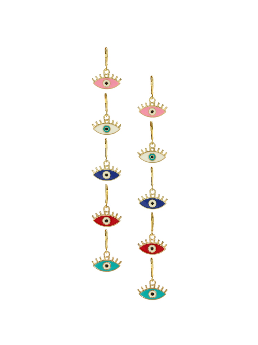 

EL REGALO White Geometric Drop Earrings