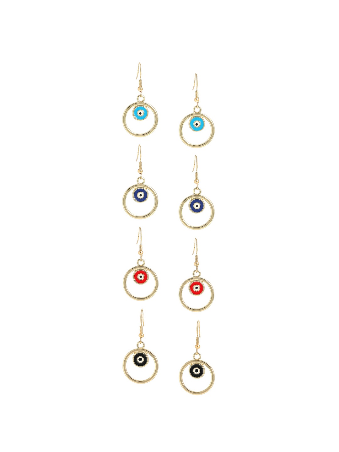 

EL REGALO Multicoloured Geometric Hoop Earrings, Multi